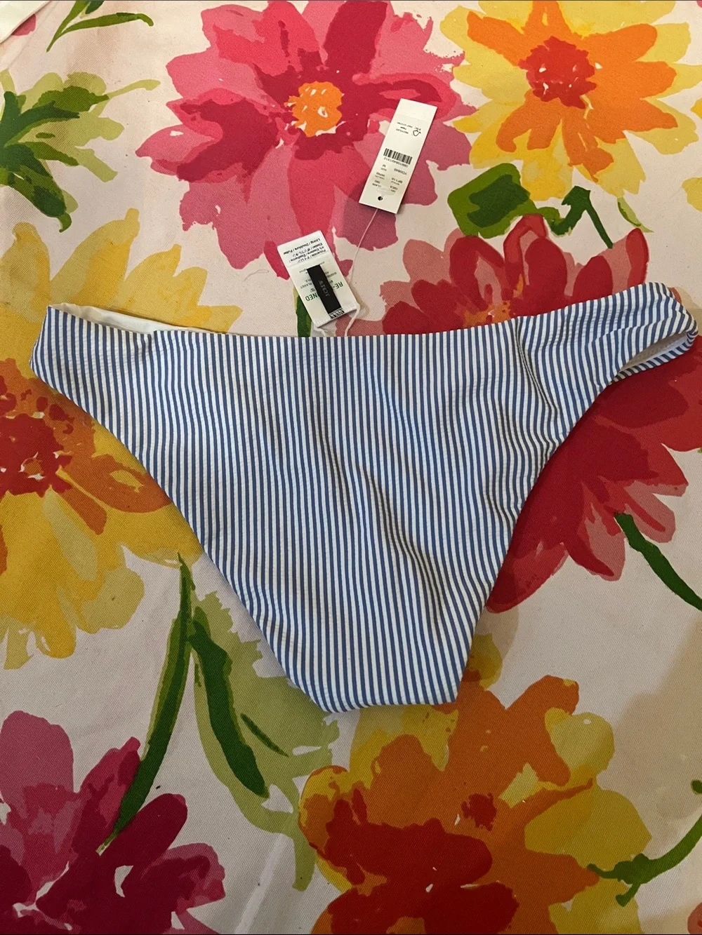 J. Crew Blue and White Striped Bikini Bottom